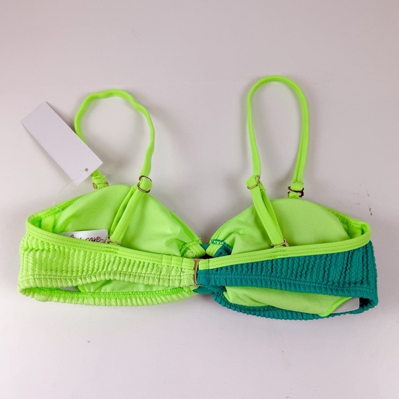 Salt + Cove Bikini Top Juniors Size XS Green Colorblock NWT - Picture 2 of 8